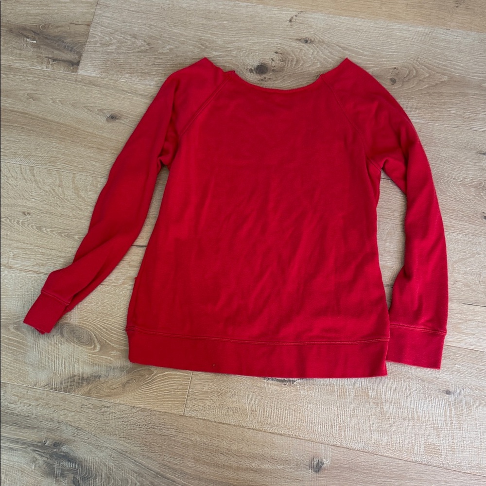 Reversible Boston University Red Sweatshirt with White Dog Logo and 'BU' Patch - Picture 4 of 6